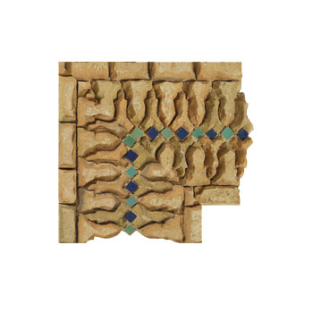 Mosaic House Moroccan tile Ank RV Corner 15-12 Cobalt Blue Light Green  cement, encaustic, field, pattern, traditional, stars, classic 
